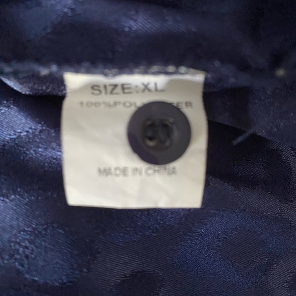 Animal Print, Royal Blue Pajama Shirt - Picture 3 of 3